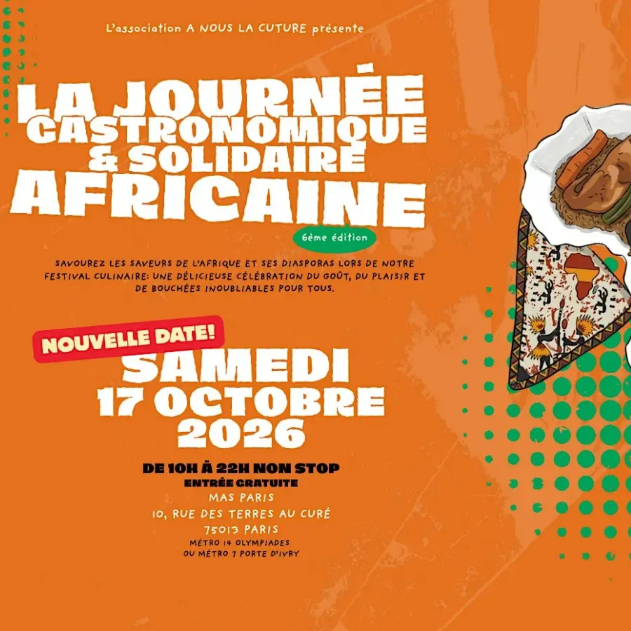 Visuel de La Journée Gastronomique et Solidaire Africaine 2026 — à remplacer.